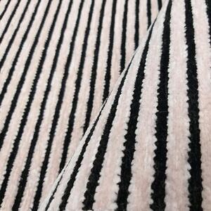 Makro Abra Kusový koberec pratelný DIAMOND 01 vodorovně pruhovaný protiskluzový růžový Rozměr: 80x150 cm