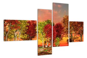 Obraz přírody - barevné stromy (110x70cm)
