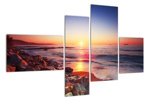 Moderní obraz - západ slunce nad mořem (110x70cm)
