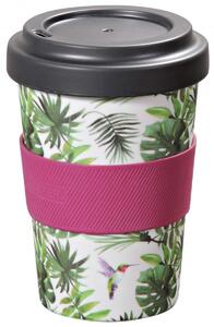 KESPER Bambusový hrnek na kávu s dekorem Tropické listy, 400 ml