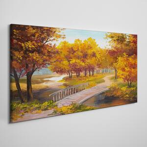 Obraz na plátně Obraz na plátně Park Stromy podzimní listí