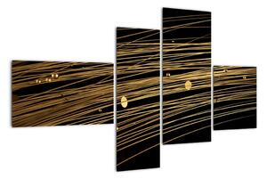 Abstraktní obraz zlatých vláken (110x70cm)
