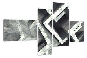 Abstraktní černobílý obraz (110x70cm)
