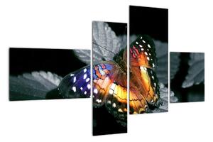 Motýl na listu - obraz (110x70cm)