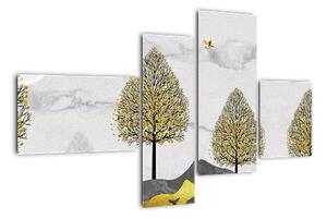 Moderní obraz - zvěř pod stromy (110x70cm)