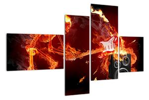 Moderní obraz - ohnivý muž (110x70cm)