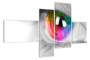Moderní obraz: barevné oko (110x70cm)