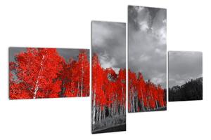 Červený les - moderní obraz (110x70cm)