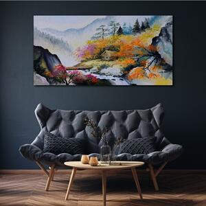 Obraz na plátně Obraz na plátně Abstrakce horského stromu mlha