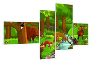 Dětský obraz: lesní příroda (110x70cm)