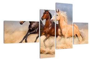 Moderní obraz koní (110x70cm)