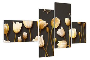 Obraz zlatých tulipánů (110x70cm)