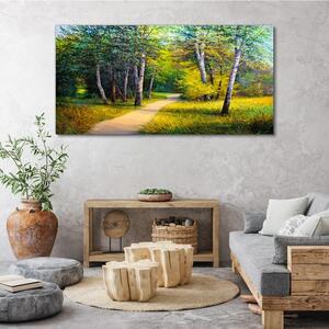 Obraz na plátně Obraz na plátně Divoké stromy Droga tráva