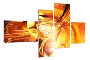 Oranžový abstraktní obraz (110x70cm)