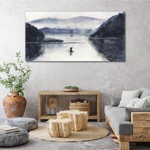 Obraz na plátně Obraz na plátně Akvarel lodí rybář