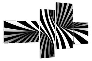 Černobílý abstraktní obraz (110x70cm)