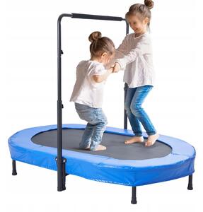 Trampolína 143,5CM Udźwig 100KG Regulowanych Wysokości Niebieska Dla Dzieci
