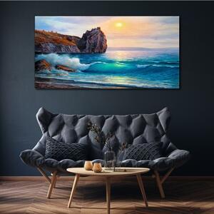 Obraz na plátně Obraz na plátně Malování oceánu pobřeží