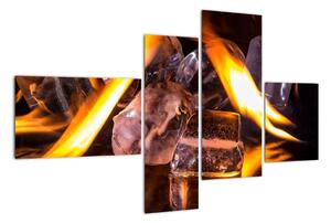 Obraz ledových kostek v ohni (110x70cm)