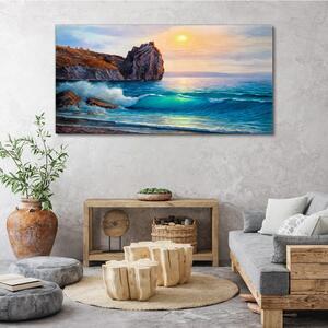 Obraz na plátně Obraz na plátně Malování oceánu pobřeží