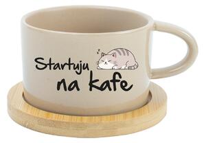 STARTUJU NA KAFE - krémový hrníček makronka 200 ml