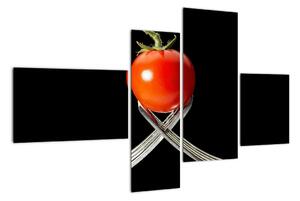 Obraz - rajče s vidličkami (110x70cm)