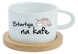 STARTUJU NA KAFE - bílý hrníček makronka 200 ml