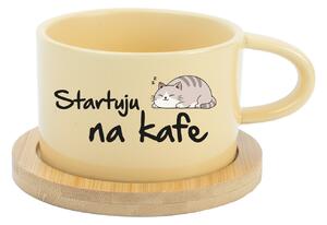 STARTUJU NA KAFE - žlutý hrníček makronka 200 ml