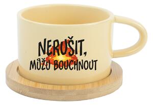 NERUŠIT, MŮŽU BOUCHNOUT. - žlutý hrníček makronka 200 ml