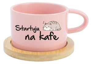 STARTUJU NA KAFE - růžový hrníček makronka 200 ml