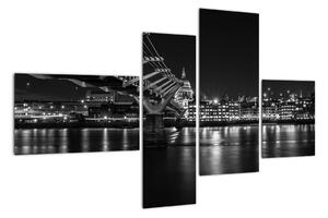 Černobílý obraz mostu (110x70cm)
