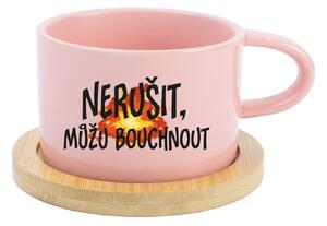 NERUŠIT, MŮŽU BOUCHNOUT. - růžový hrníček makronka 200 ml