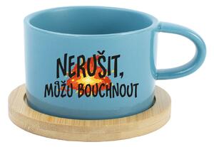 NERUŠIT, MŮŽU BOUCHNOUT. - modrý hrníček makronka 200 ml