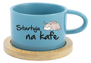 STARTUJU NA KAFE - modrý hrníček makronka 200 ml