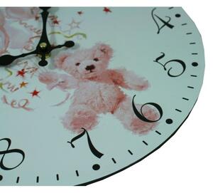 Nástěnné hodiny Teddy růžový 1990995