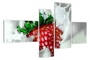 Obraz jahody v jogurtu (110x70cm)