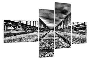 Železnice, koleje - obraz na zeď (110x70cm)
