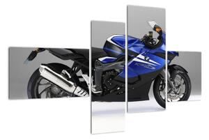 Obraz modrého motocyklu (110x70cm)