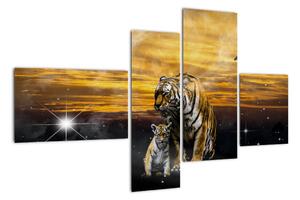 Lev a lvíče - obraz (110x70cm)