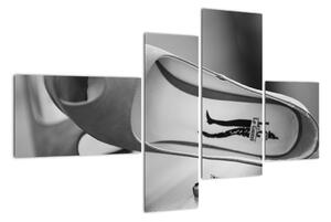 Dívčí střevíčky - černobílý obraz (110x70cm)