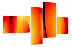 Oranžový abstraktní obraz (110x70cm)