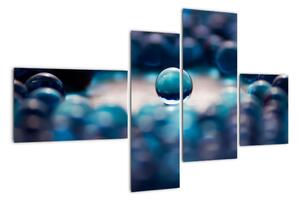 Obraz modré skleněné kuličky (110x70cm)
