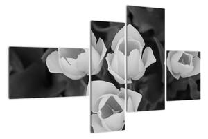 Černobílé květy (110x70cm)