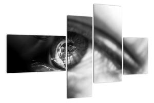 Černobílý obraz - detail oka (110x70cm)