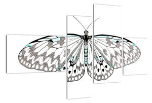 Černobílý motýl (110x70cm)
