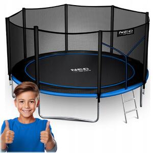 Zahradní trampolína 12 stop/374 cm s vnější ochrannou sítí a žebříkem Neo-Sport Neo