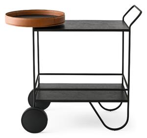 Calligaris Servírovací stolek Giro, černý, kůže, CS5123
