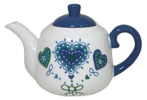 Keramická konvička na čaj modrá