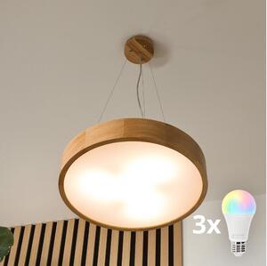 Brilagi - LED RGBW Stmív. lustr CARVALHO 3xE27/9W/230V Wi-Fi dub pr. 47,5 cm