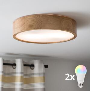 Brilagi - LED RGBW Stmív. strop. sv. CARVALHO 2xE27/9W/230V Wi-Fi dub pr. 37,5